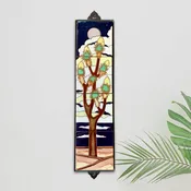 6"x24" Retro Joshua Tree at Night Tile Mural - Framed