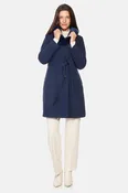 City Coat with Fur, Mid-Blue