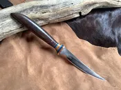 25-094 - Stabilized Black Dyed Macadamia Nut Narrow Clip Point