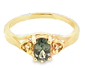 Alexandrite Natural Genuine Gemstone Diamond 14KTYellow Gold Lady's Ring RFK,567