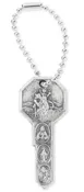 2" Antique Silver Key Medal of Saints