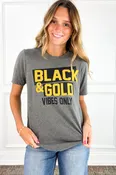Adult Black & Gold Vibes Only Graphic Tee