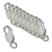 10/Pk of 8 MM Sterling Silver Oval Lobster Clasps (w/ Ring)