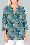 3/4 Sleeve V-Neck Notch Top