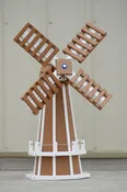 30" Octagon, Decorative, Spinning Poly Dutch Windmill (Caramel/White)