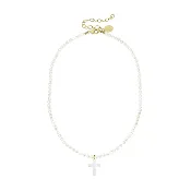 Alys Pearl Cross Necklace