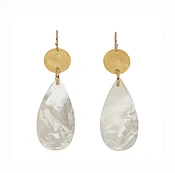 Briolette Mother of Pearl Two Drop Earrings