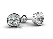 14k Gold Bezel Set Diamond Studs