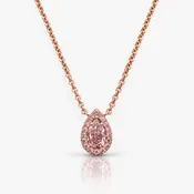 0.50ct Fancy Orangy Pink Pear Diamond Pendant SI1 GIA
