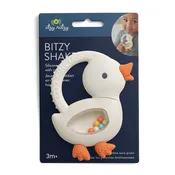 Bitzy Shake Silicone Teether with Rattle | Goose