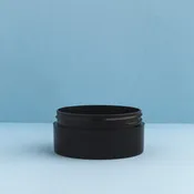 2 oz Black Low Profile Plastic Cosmetic Jars