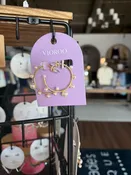 Small Decorative Pearl Hoop Earring