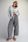 {BLK} Stripe Waistband Pants