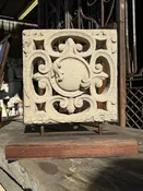 22″ Antique Fancy Concrete Ornament with Reclaim Wood Base