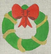 108-E Wreath with Red Bow (Little Bits w/ Stitch Guide)