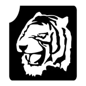 114 Tiger Head - Set of 5 - Art Factory Glitter Tattoo Stencils