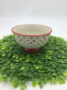 6" Red Polk a Dot Bowl