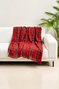 Plaid Design Throw 50"x60" Red