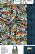 Historic Rte. 66 - Tote Bag Panel Navy