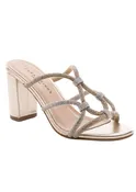 Amara Gold Crystal Wrap Heel