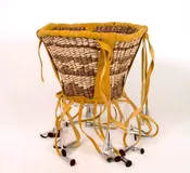 Apache Burden Basket with Leather Fringe and Jingles
