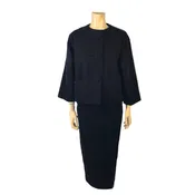 1980s Katharine Hamnett Black Wool Skirt Suit