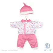 Berenguer Boutique ® FASHION  Clothing for 14"-18" Dolls - White/Pink Floral 3 Piece.