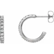 14K 5/8 CTW Diamond French-Set 15 mm Hoop Earrings