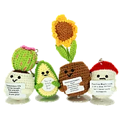 Crochet Inspirational Plant Keychain Purse Charm