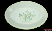 16" Noritake Morimura Brothers Platter N161 Gray Columbine Flowers Green Edge