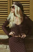 Amara Polka Dot Mesh Top in Dark Chocolate