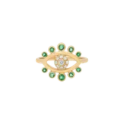 Azura Gold & Diamonds Full Eye Emerald Ring