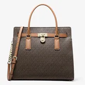 Michael Kors Hamilton Moderne Large Satchel - Brown with Acorn