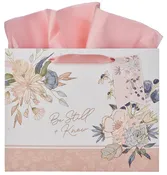 Be Still and Know Peach Blossom Large Landscape Gift Bag - Psalm 46:10