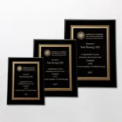 Black Piano Finish Plaque with Black/Gold plate
