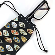 Black Cloth Eyeglass Pouch