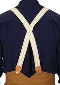1860s Cotton X-Back Suspenders - Navy Stripe