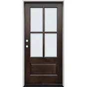4-Lite Low-E Espresso Mahogany Prehung Wood Door Unit #EM5204