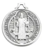 1 3/16" Antique Silver St. Benedict Jubilee Medal