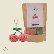 Hardicraft Cherries Bag Charm Crochet Kit | DIY Cotton Amigurumi Kit