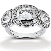 0.80 ct. Cushion Cut Bezel Set Diamond Engagement Ring