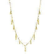 14 kt and Dia Dainty Drops Necklace (YG or WG)