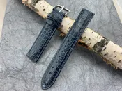 Dark Blue Hadley Roma Genuine Matte Alligator USA Made Strap 16mm X 16mm
