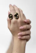 Adjustable Monte Patinated Brass Open Ring