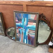 Vintage Framed Signed & Dated Oil-On-Canvas "Cross & Dove" Painting