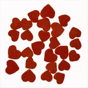 96 COE Glass Shape Traditional Heart Confetti Wafer Three Colors