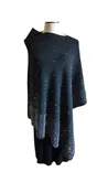 Crystal Knit Poncho in Black - Elegant Starry Fashion — Talk of The Walk