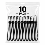 6mm (1/4") Bungee Cord Loops with Hooks – 10 Pack