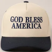 Premium God Bless America Two-Tone Embroidered Canvas Hat