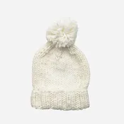 Classic Pom Hat, Cream Baby Beanie Kids Winter Clothing